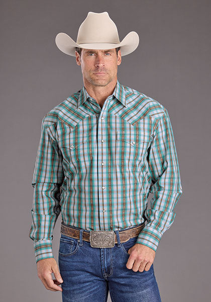 Stetson Vintage Turquoise Plaid - Broken horn