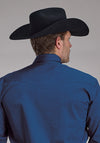 Roper Black Fill Poplin - Broken horn