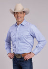 Roper Men Blue Stripe Shirt - Broken horn