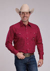 Roper Men Solid Stretch Poplin Red - Broken horn