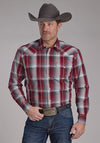 Roper Men Wine and Smoke Plaid - Broken horn