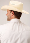Roper Mens White Diamond Stripe - Broken horn