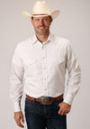 Roper Mens White Diamond Stripe - Broken horn