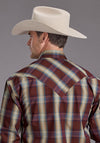 Stetson Men Red Rock Dobby Plaid - Broken horn