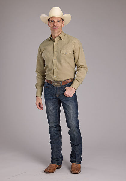 Roper Men Solid Broadcloth - Broken horn