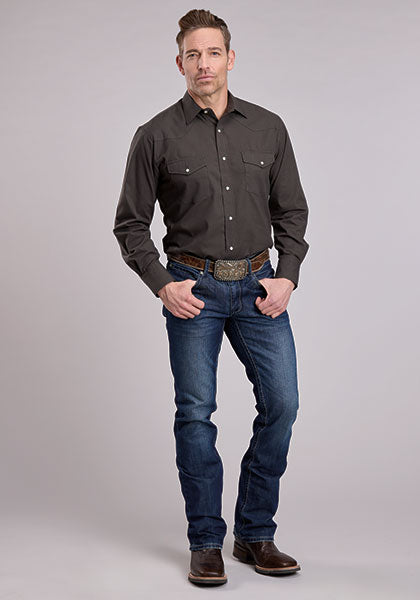 Roper Men Solid Broadcloth - Broken horn