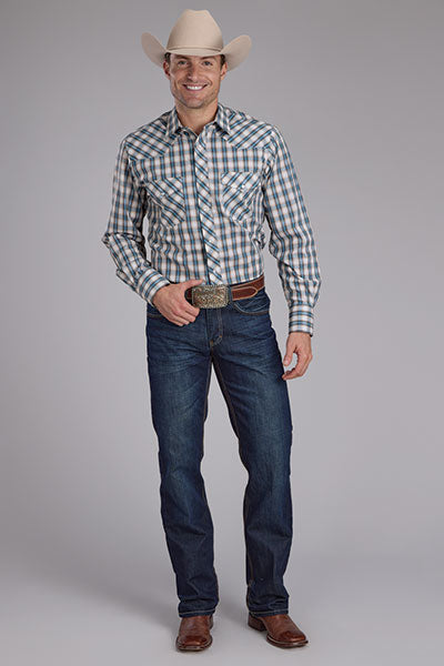 Roper Men Plaid - Broken horn