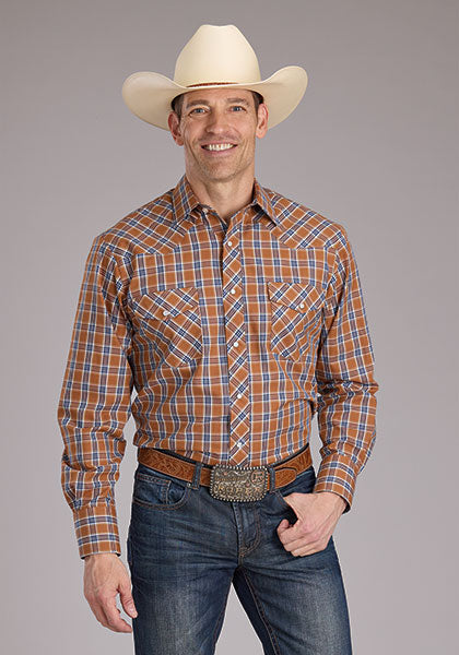Roper Men Plaid - Broken horn