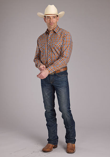 Roper Men Plaid - Broken horn