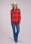 Roper Aztec Western Blouse - Broken horn