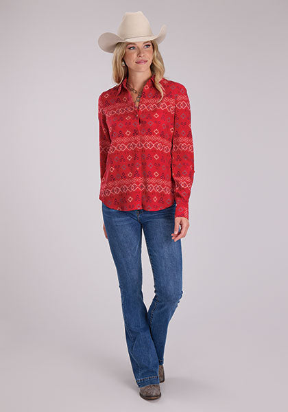 Roper Aztec Western Blouse - Broken horn