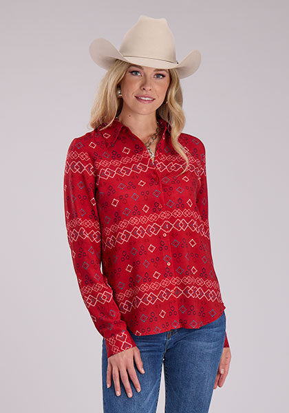 Roper Aztec Western Blouse - Broken horn