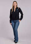 Roper Rayon Challis Wrap Front - Broken horn
