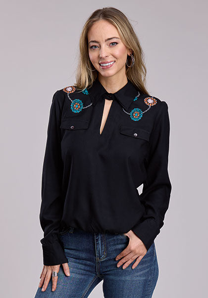 Roper Rayon Challis Wrap Front - Broken horn