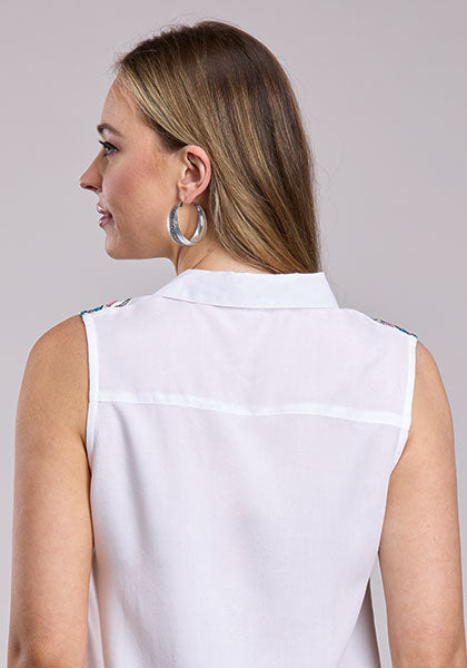 Roper Cream Rayon Challis Blouse - Broken horn