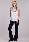 Roper Cream Rayon Challis Blouse - Broken horn