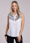 Roper Cream Rayon Challis Blouse - Broken horn
