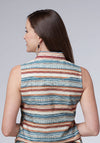 Roper Sleeveless Shirt Horizontal Print - Broken horn