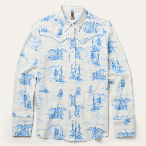 Stetson Indigo Trial Print Shirt - Broken horn