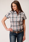Roper Women's Smokey Plaid - Grey - Broken horn