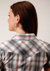 Roper Women's Smokey Plaid - Grey - Broken horn