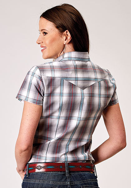 Roper Women Shirt Amarillo Plaid Snap - Broken horn