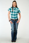 Roper Womens Plaid Button Shirt - Broken horn