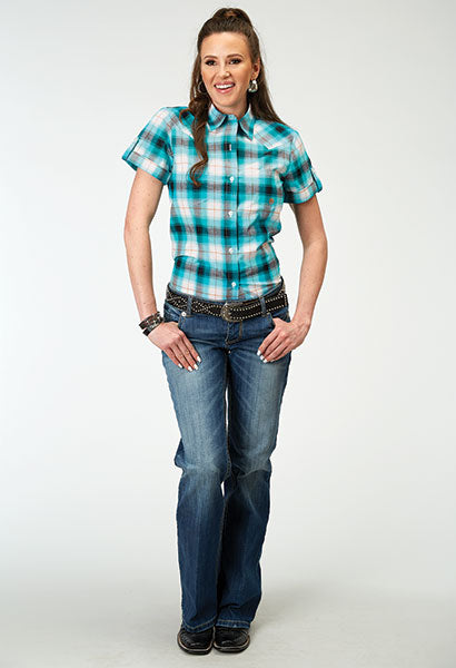 Roper Womens Plaid Button Shirt - Broken horn