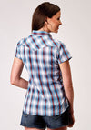 Roper Womens Shirt Snap Woven Plaid - Broken horn