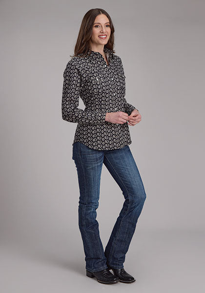 Roper Women Brown & Cream Floral - Broken horn