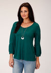 Stetson Rayon Jersey Knit Top - Broken horn