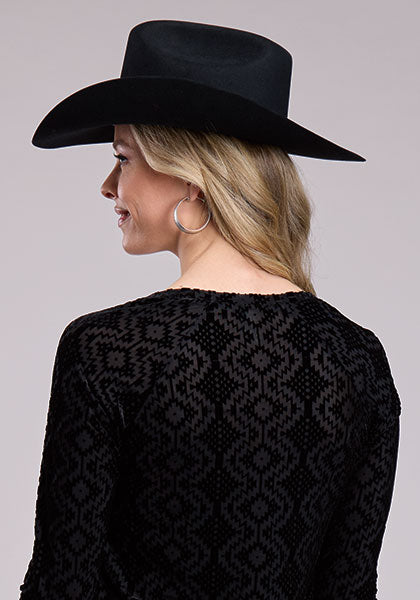 Roper Women Black On Black Mesh - Broken horn