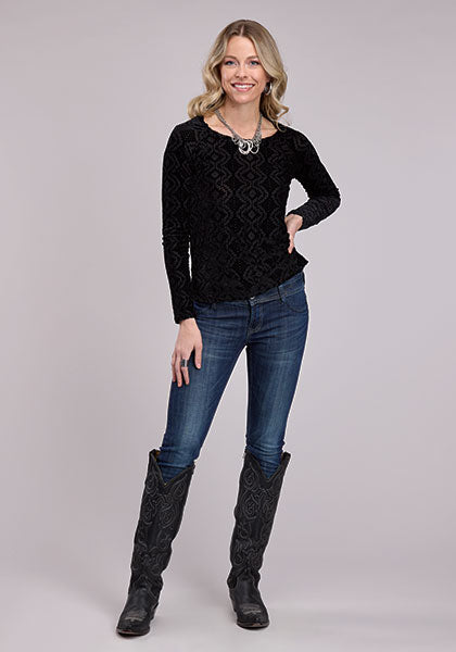 Roper Women Black On Black Mesh - Broken horn