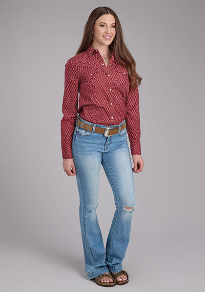 Roper Women Geo print Shirt - Broken horn