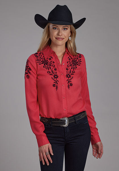 Roper Women Rayon Challis Shirt - Broken horn