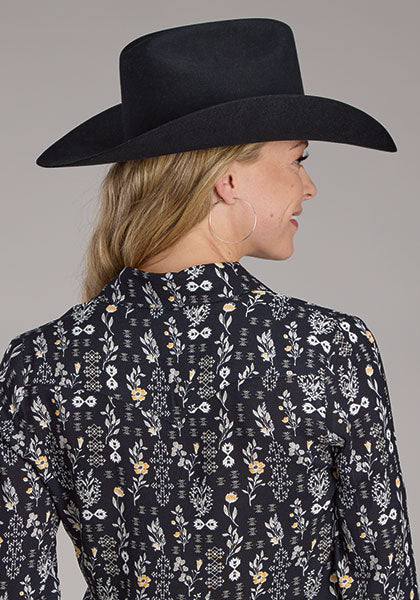 Roper Women's Black Vintage Floral Print - Broken horn