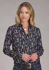 Roper Women's Black Vintage Floral Print - Broken horn