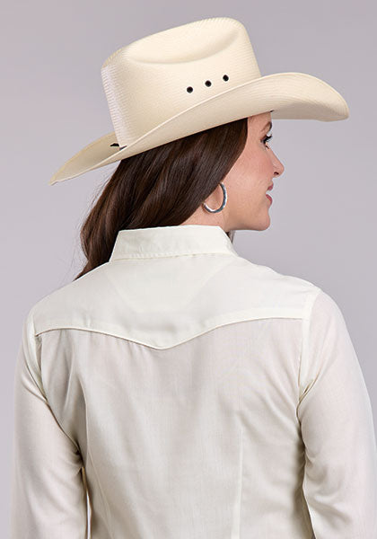 Roper Women's Soild Broadcloth - White Asparagus - Broken horn