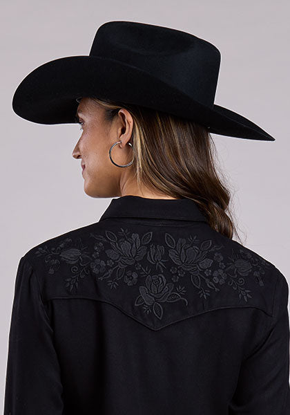 Stetson Black Rayon Western Shirt - Broken horn