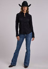 Stetson Black Rayon Western Shirt - Broken horn