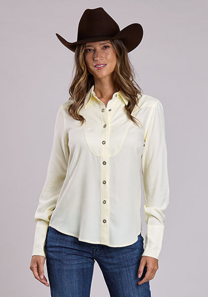 Stetson Cream Rayon Western Shirt - Broken horn