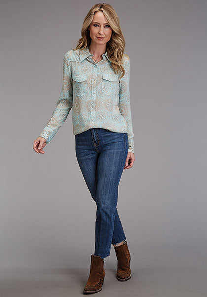 Stetson Women Shirt Mandala Print Rayon - Broken horn