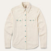 Stetson Women Turquoise Snap Western Denim Shirt - Broken horn