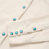 Stetson Women Turquoise Snap Western Denim Shirt - Broken horn