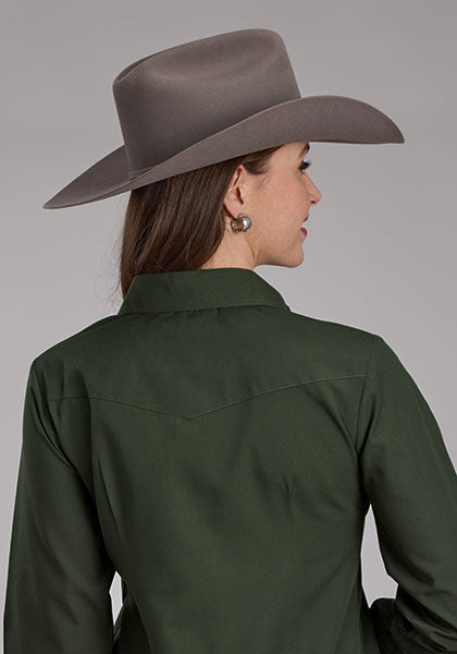 Roper Solid Broadcloth - Dark Olive - Broken horn