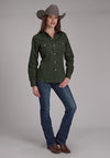 Roper Solid Broadcloth - Dark Olive - Broken horn