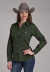 Roper Solid Broadcloth - Dark Olive - Broken horn