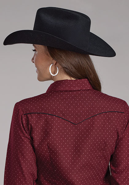 Roper Wine Dot Print - Broken horn