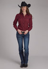 Roper Wine Dot Print - Broken horn