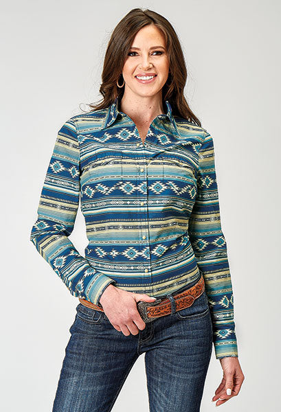 Roper Women Aztec Blanket Print - Broken horn